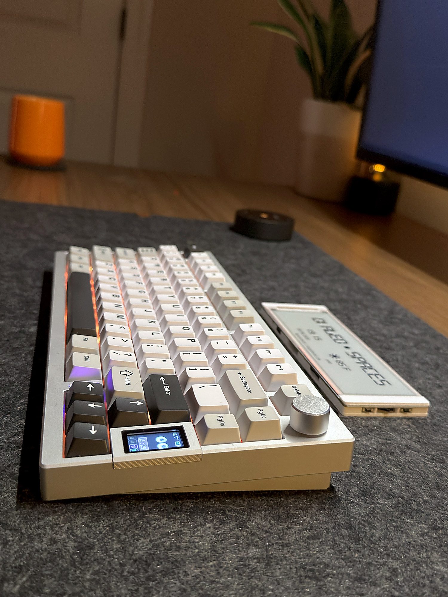 Yunzii AL66 and AL80 mechanical keyboards on a charcoal felt desk mat with a Logitech MX Master 3S mouse