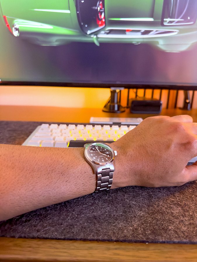 Hamilton Khaki Field Auto on the wrist